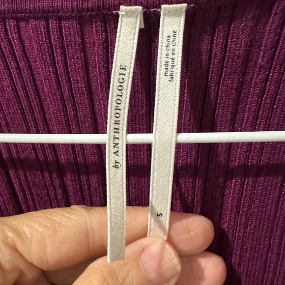 Anthropologie Purple Plum Puff-Sleeve Shimmer Sweater - Picture 10 of 13